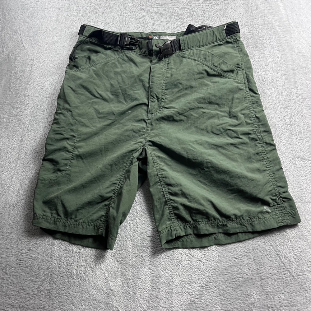 Nike ACG Mens Hiking Shorts Olive Green Web Belt Ripstop Nylon Size 32